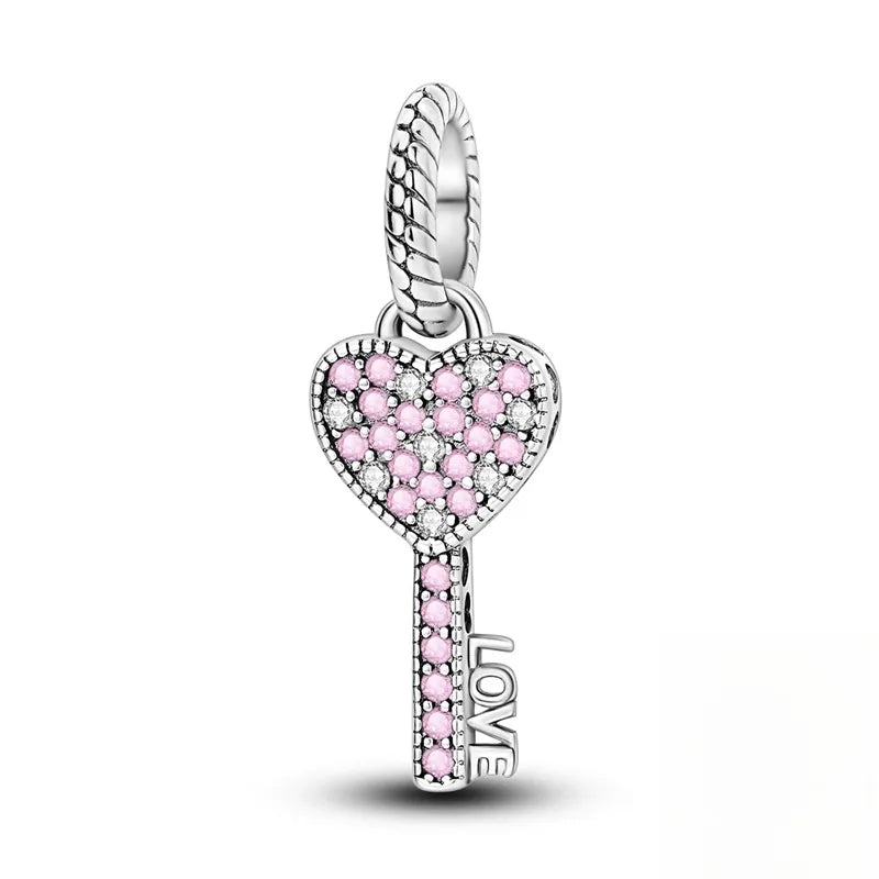 Ασημένιο Charm Κλειδί Καρδιά “LOVE” (C1338)