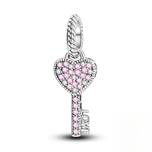 Ασημένιο Charm Κλειδί Καρδιά “LOVE” (C1338)