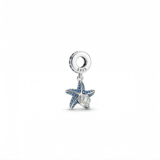 Charm από ασήμι 925 αστερίας με κοχύλι (C1363)