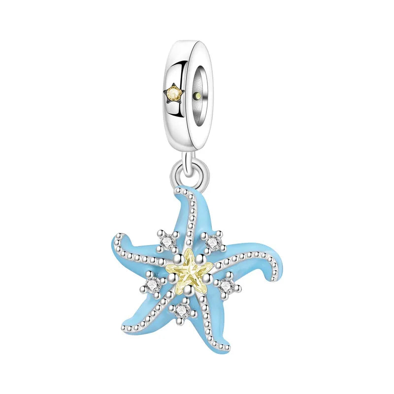 Ασημένιο 925 Charm Αστερίας με Πέτρες (C1371)