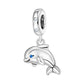 Ασημένιο 925 Charm Δελφίνι με Πέτρα (C1373)