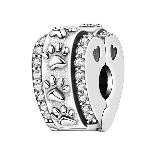 Ασημένιο 925 Charm Πατουσάκια με Zircon (C1374)