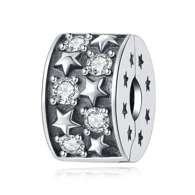 Ασημένιο 925 Charm Αστέρια με Zircon (C1383)