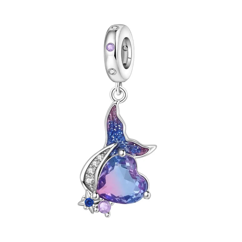 Ασημένιο 925 Charm Γοργόνα με Καρδιά (C1384)