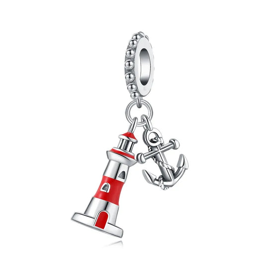 Ασημένιο 925 Charm Φάρος & Άγκυρα (C1385)