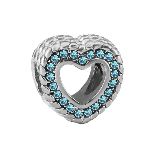 Charm Καρδιά με Πέτρες από Ατσάλι (C3048)