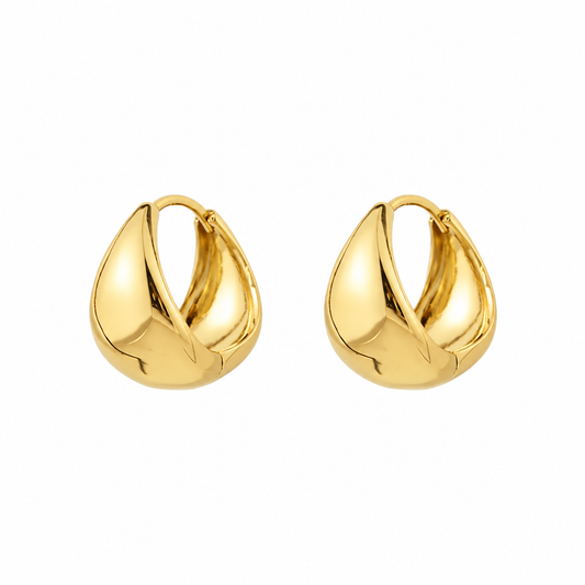 Χρυσά Ατσάλινα Σκουλαρίκια Κρίκοι 1.7cm 316L (E1800)
