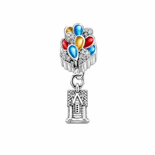 Ασημένιο Charm 925 με Μπαλόνια και Σπιτάκι (C1391)