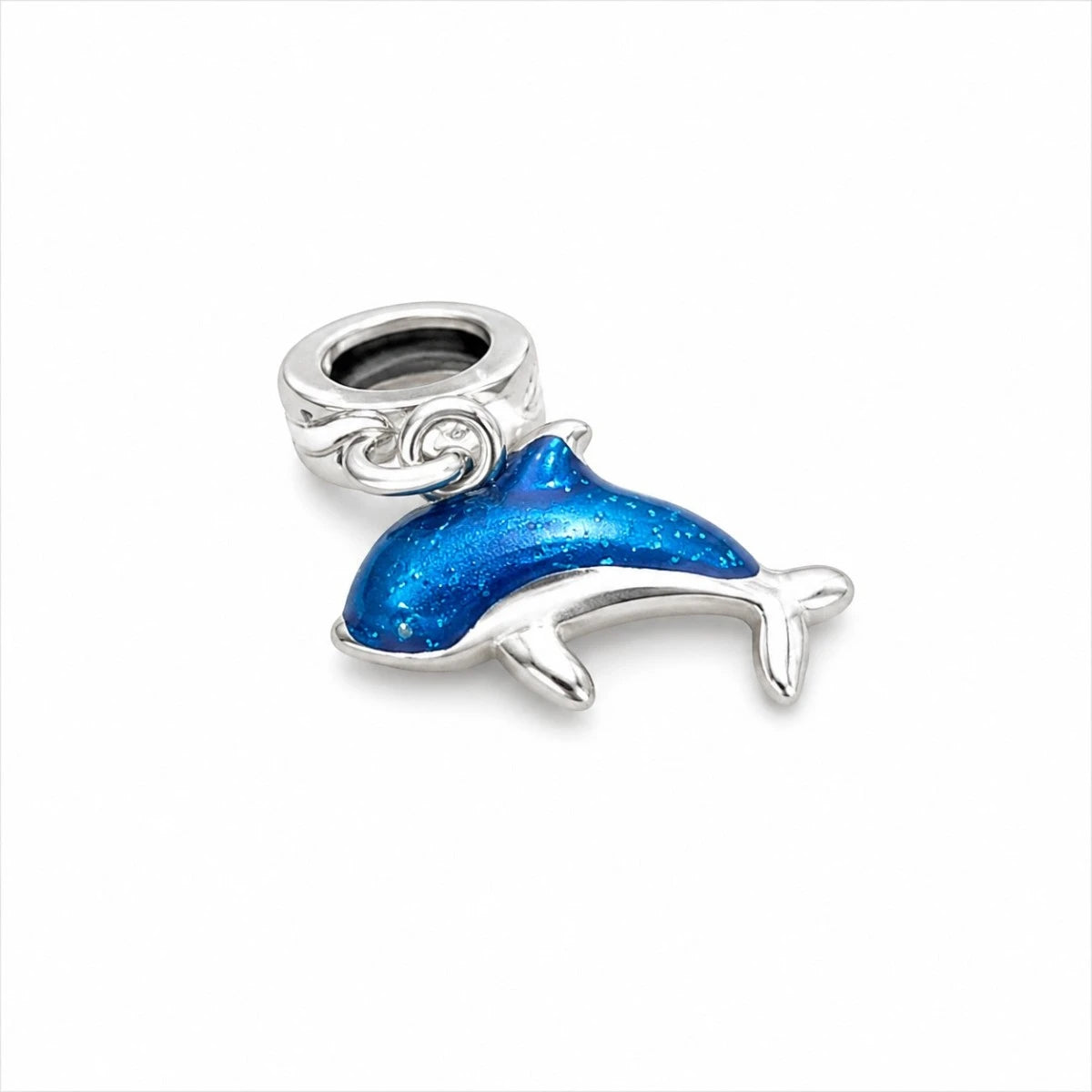 Ασημένιο Charm 925 Μπλε Δελφίνι (C1392)