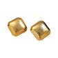 Ατσάλινα Χρυσά Σκουλαρίκια 3 cm με Ματ Γεωμετρικό Design (E1618)