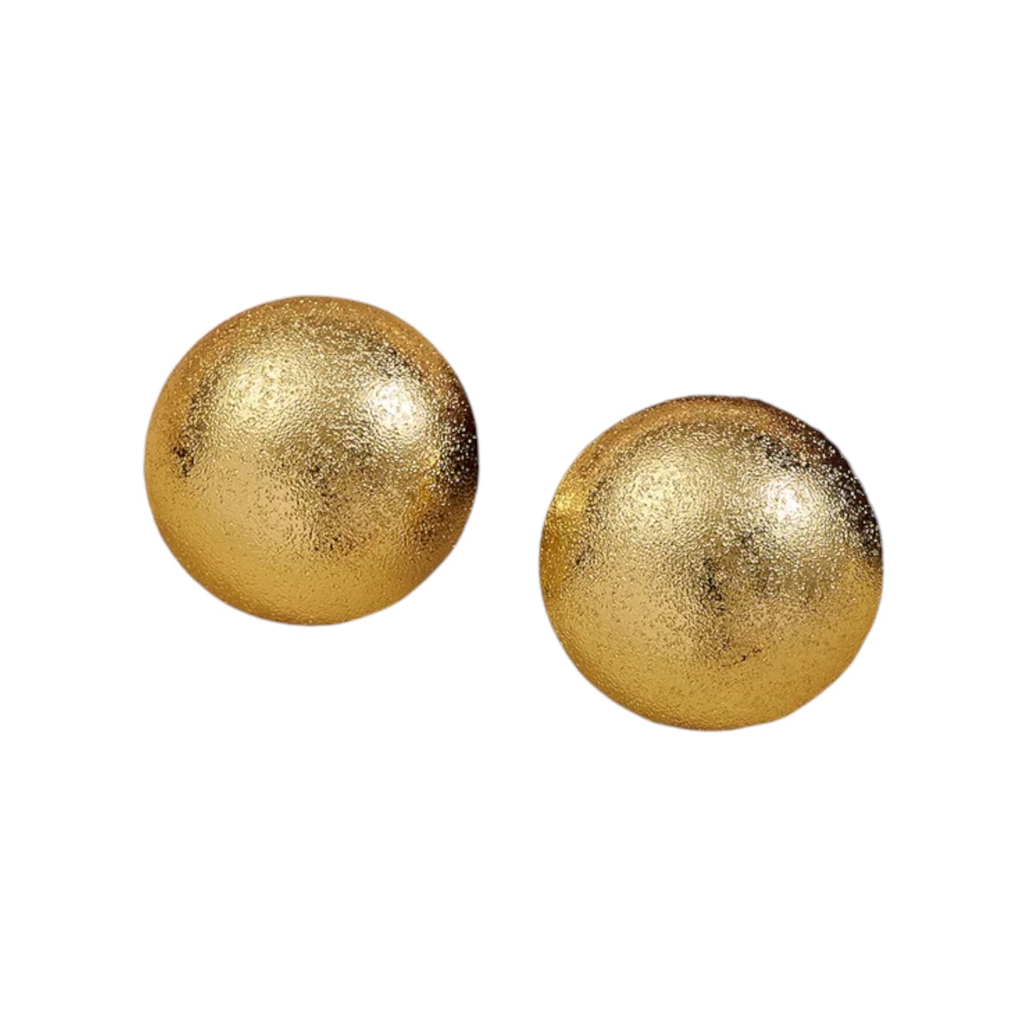 Ατσάλινα Χρυσά Σκουλαρίκια 3 cm με Ματ Στρογγυλό Design (E1619)