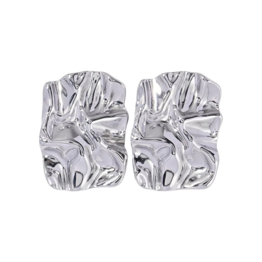 Ατσάλινα Καρφωτά Σκουλαρίκια – Ασημί 3.1cm (E1639)