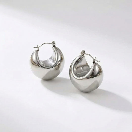 Σκουλαρίκια Κρίκοι Ατσάλι 2.5 x 2.3 cm (E1648)