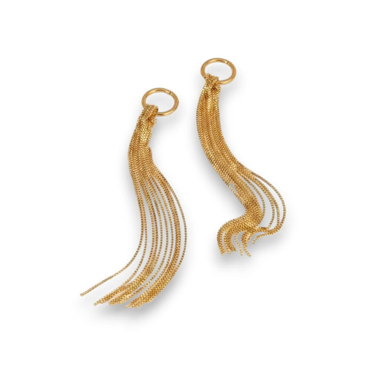 Μακριά Κρεμαστά Σκουλαρίκια με Αλυσίδες από Ατσάλι – Χρυσό | 9,7 cm (E1677)