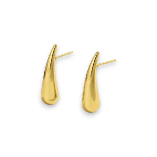 Ατσάλινα Καρφωτά Σκουλαρίκια Σταγόνα 2.2 cm – Χρυσό (E1693)