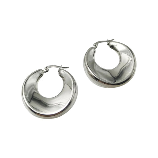 Ατσάλινα Σκουλαρίκια Κρίκοι Chunky 3,2cm (E1700)