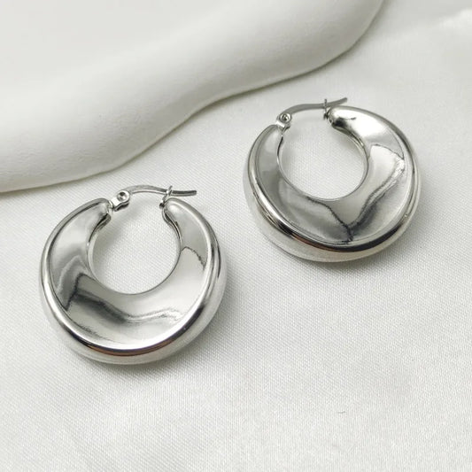 Ατσάλινα Σκουλαρίκια Κρίκοι Chunky 3,2cm (E1700)