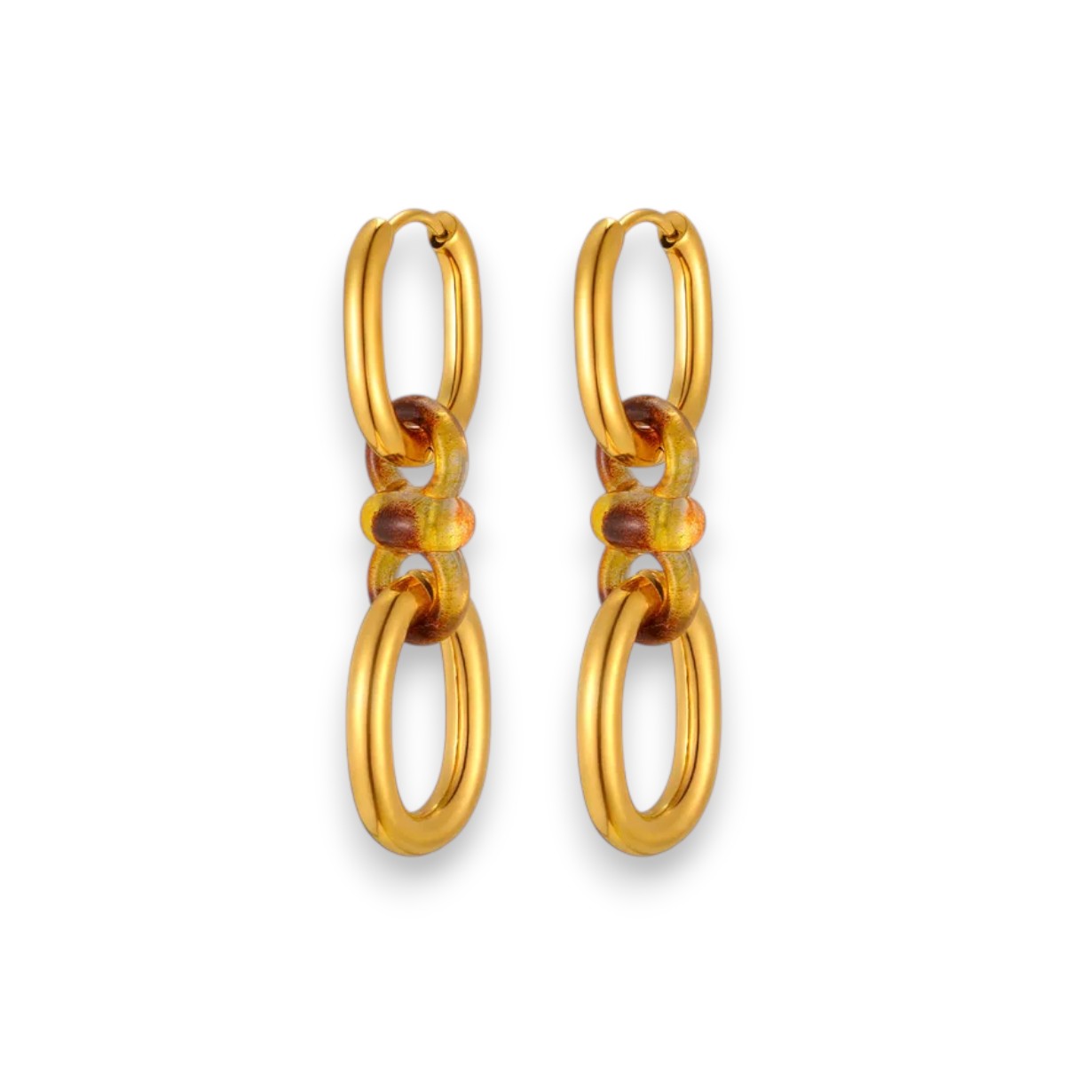 Ατσάλινα Σκουλαρίκια Αλυσίδα 4.1 cm (E1738)