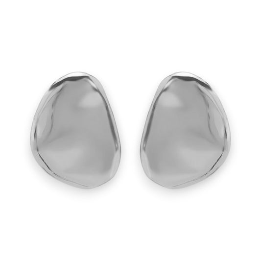 Ατσάλινα ασημί σκουλαρίκια statement 4,8 εκ. (E1742)