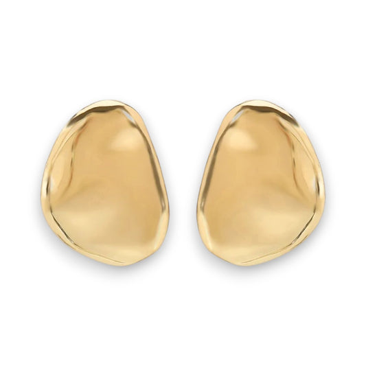 Ατσάλινα ασημί σκουλαρίκια statement 4,8 εκ. επιχρυσωμένα (E1743)