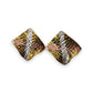 Ατσάλινα Δίχρωμα Σκουλαρίκια Τετράγωνα 2 x 2 cm (E1761)