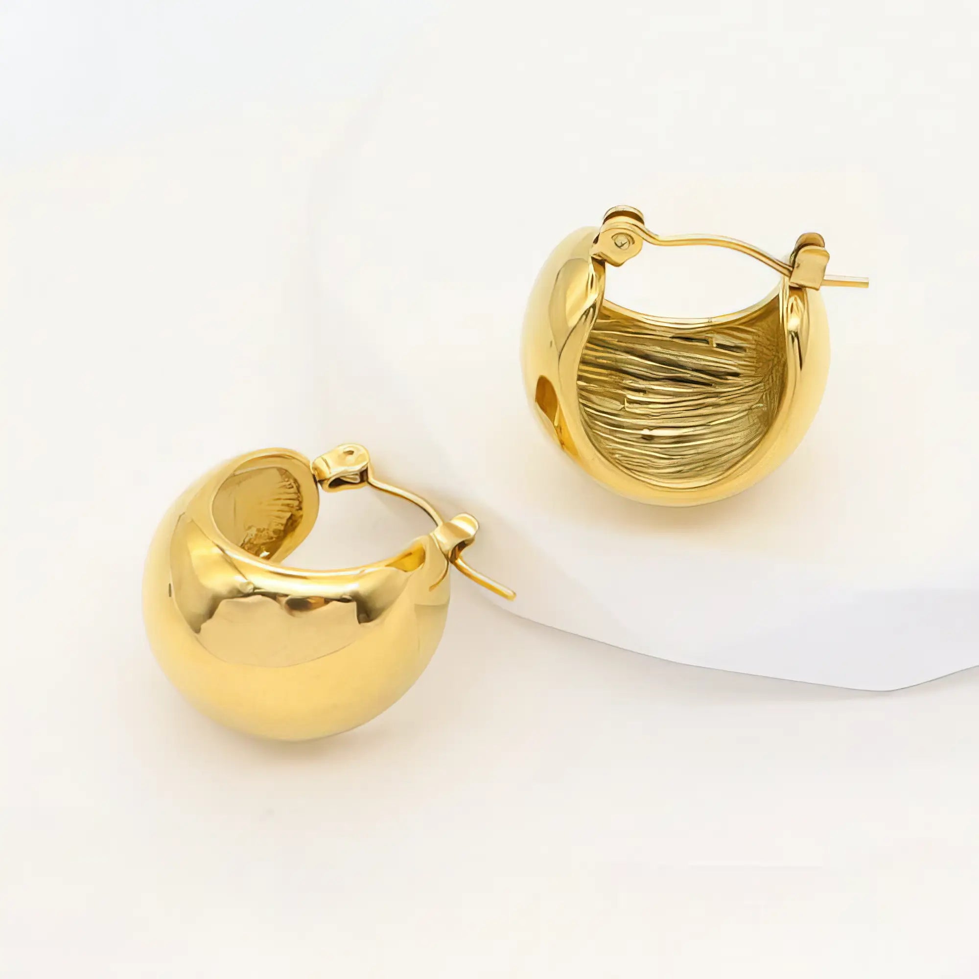 Ατσάλινα σκουλαρίκια κρίκοι χρυσά 1.8cm (E3350)