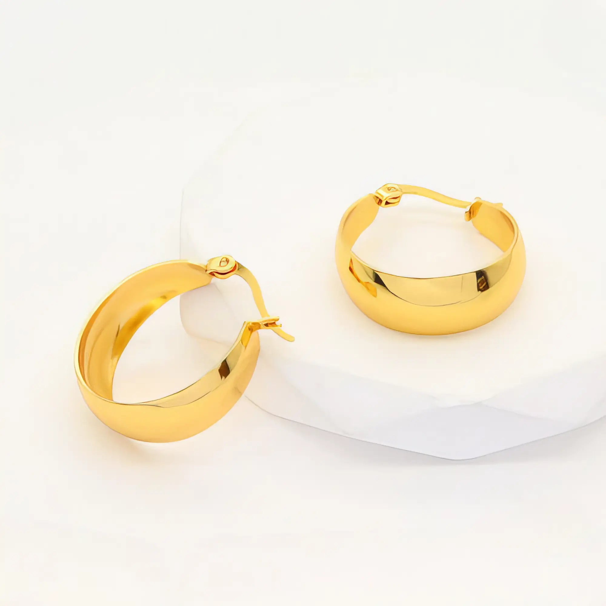 Ατσάλινα σκουλαρίκια κρίκοι χρυσά 2.2cm (E3351)