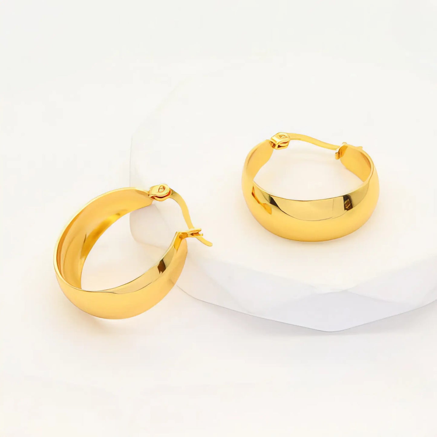 Ατσάλινα σκουλαρίκια κρίκοι χρυσά 2.2cm (E3351)