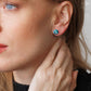 Σκουλαρίκια με Γαλάζια Κρύσταλλα Swarovski – Minimal Πολυτέλεια (F1132)