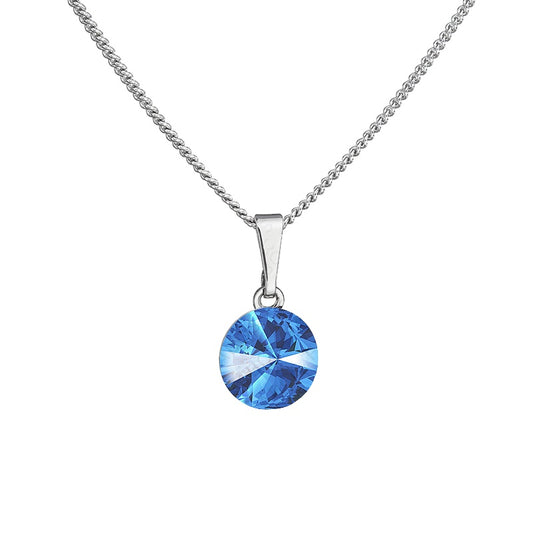 Κολιέ από ορείχαλκο με κρύσταλλα Swarovski®  0.8cm χρώμα ζαφείρι (F1150)