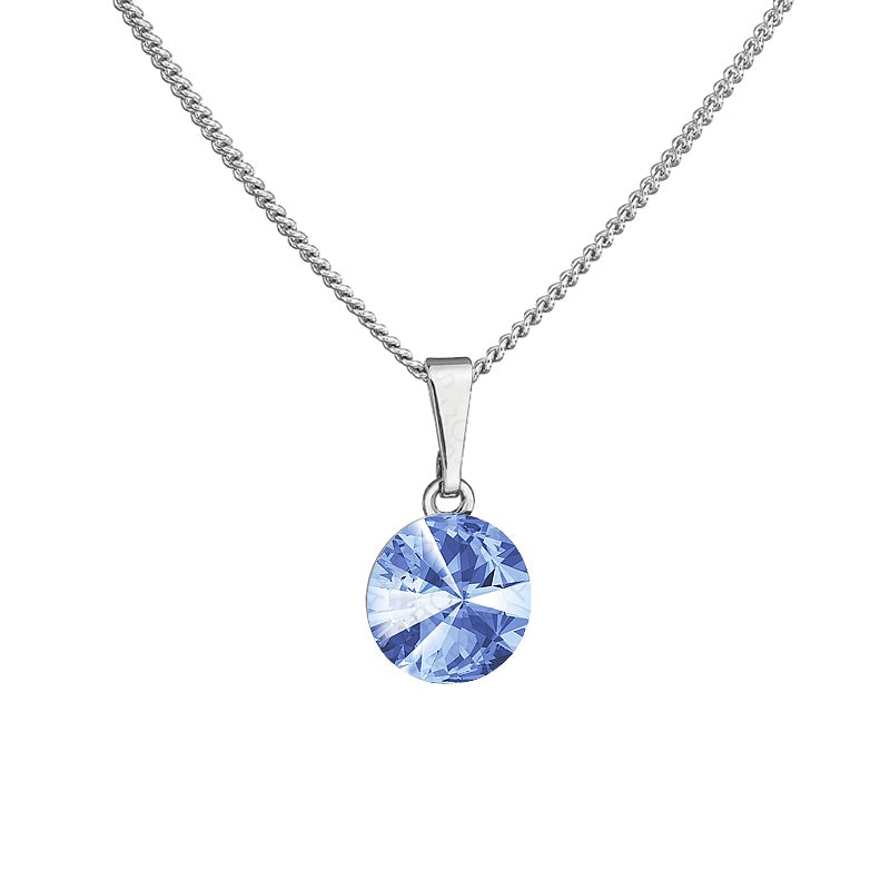 Κολιέ από ορείχαλκο με κρύσταλλα Swarovski®  0.8cm light sapphire( F1154)
