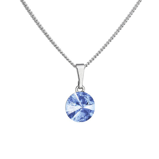 Κολιέ από ορείχαλκο με κρύσταλλα Swarovski®  0.8cm light sapphire( F1154)