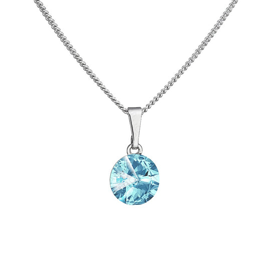 Κολιέ από ορείχαλκο με κρύσταλλα Swarovski®  0.8cm aquamarine (F1151)