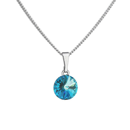 Κολιέ από ορείχαλκο με κρύσταλλα Swarovski®  0.8cm bermuda blue (F1153)