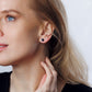 Σκουλαρίκια ορείχαλκος με μαύρα κρύσταλλα Swarovski 6mm (F1160)