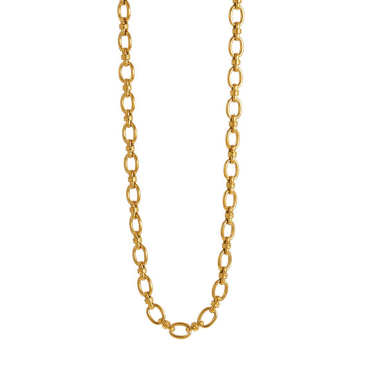 Ατσάλινο Χρυσό Κολιέ με Κρίκους (N1818)