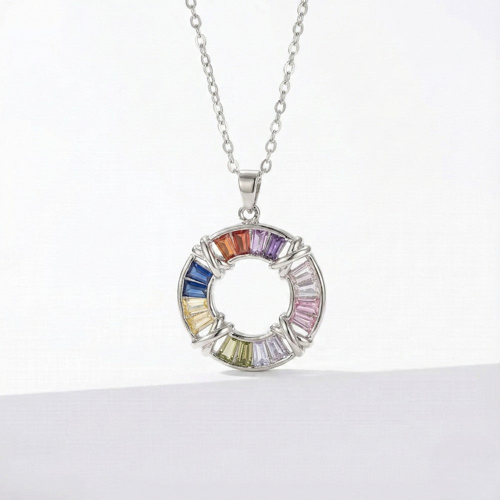 Κολιέ Κύκλος Rainbow – Ατσάλι (N1825)