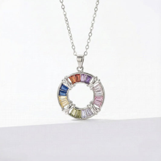Κολιέ Κύκλος Rainbow – Ατσάλι (N1825)