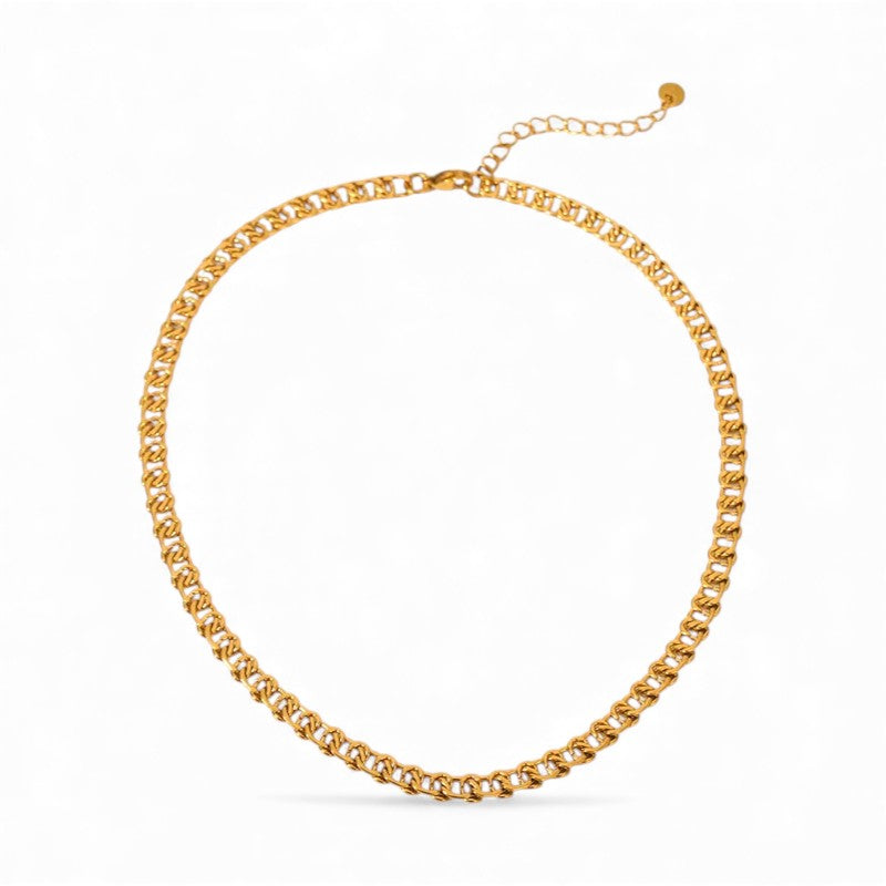Χρυσό Κολιέ από Ατσάλι, Chunky Chain (N1842)