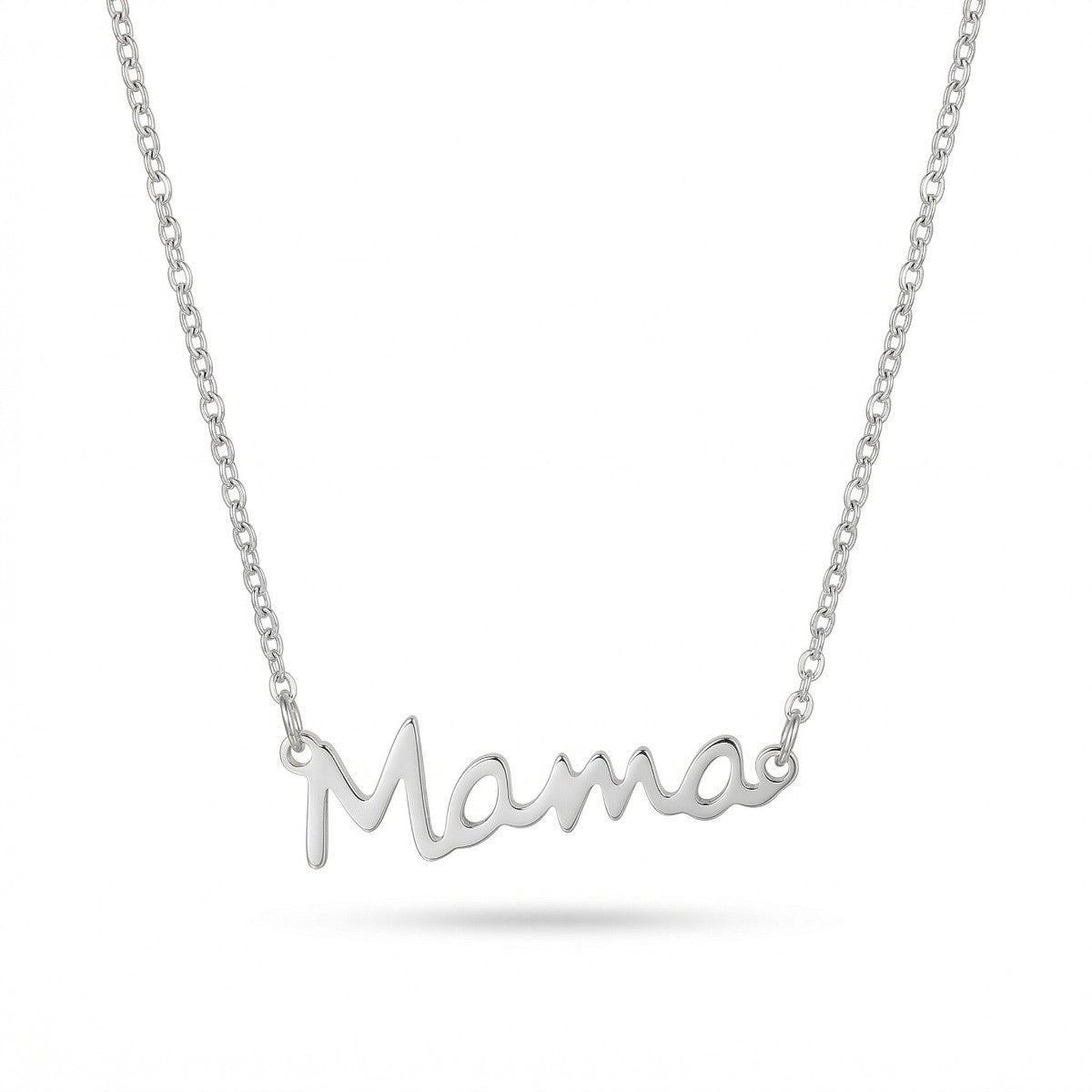 Ατσάλινο Κολιέ “Mama” Ασημί (N1858)