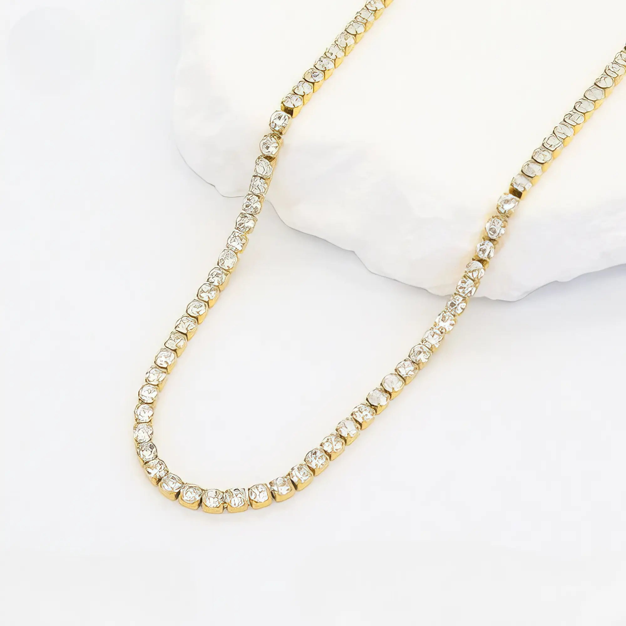 Ατσάλινο Κολιέ Χρυσό Ριβιέρα (N3296)