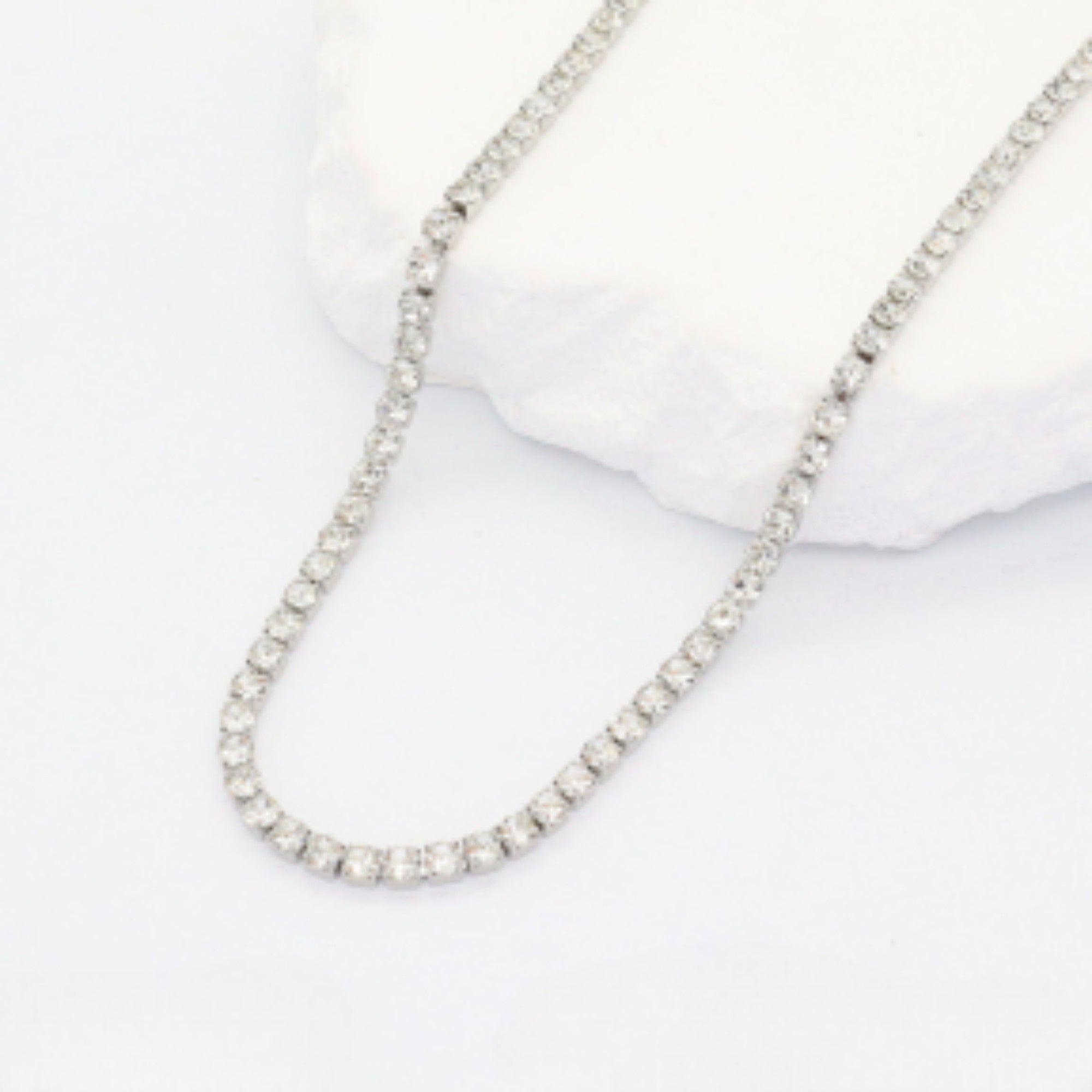 Ατσάλινο Κολιέ Ασημί Ριβιέρα (N3297)