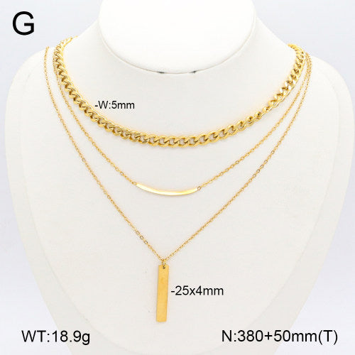 Ατσάλινο κολιέ τριπλό (N3319)