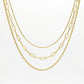 Ατσάλινο Χρυσό Τριπλό Κολιέ Layered (N3320)