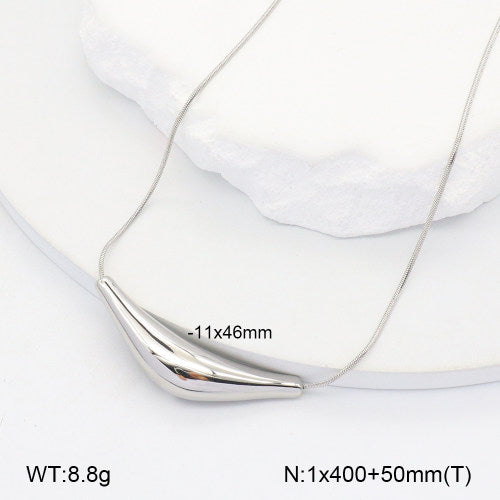 Ατσάλινο Ασημί Κολιέ με Μοντέρνο Μοτίφ (N3323)