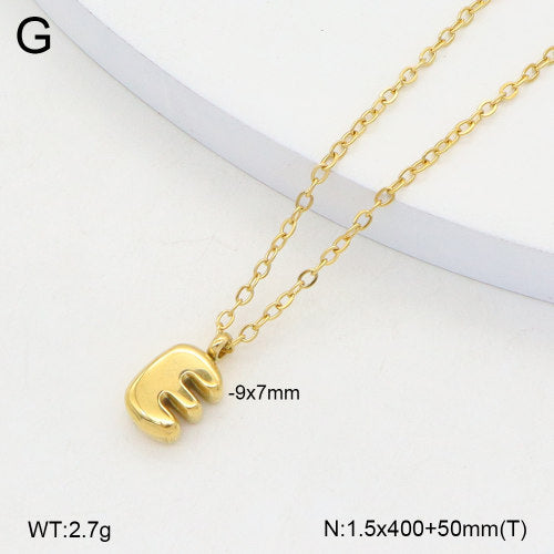 Ατσάλινο Κολιέ Γράμμα E Χρυσό (N3330)