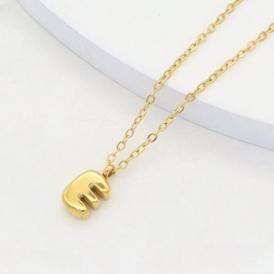 Ατσάλινο Κολιέ Γράμμα E Χρυσό (N3330)