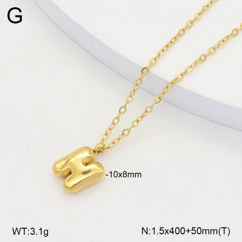 Ατσάλινο Κολιέ Γράμμα H Χρυσό (N3333)