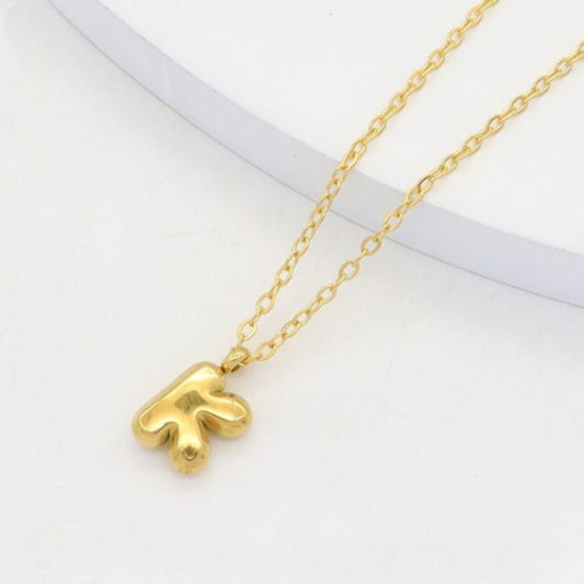 Ατσάλινο Κολιέ Γράμμα K Χρυσό (N3335)