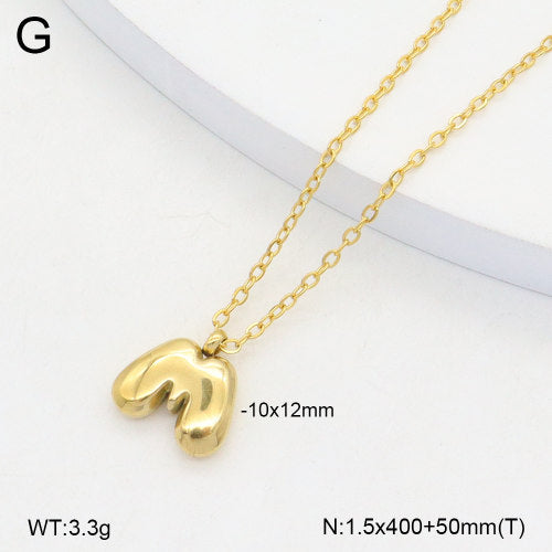 Ατσάλινο Κολιέ Γράμμα M Χρυσό (N3336)